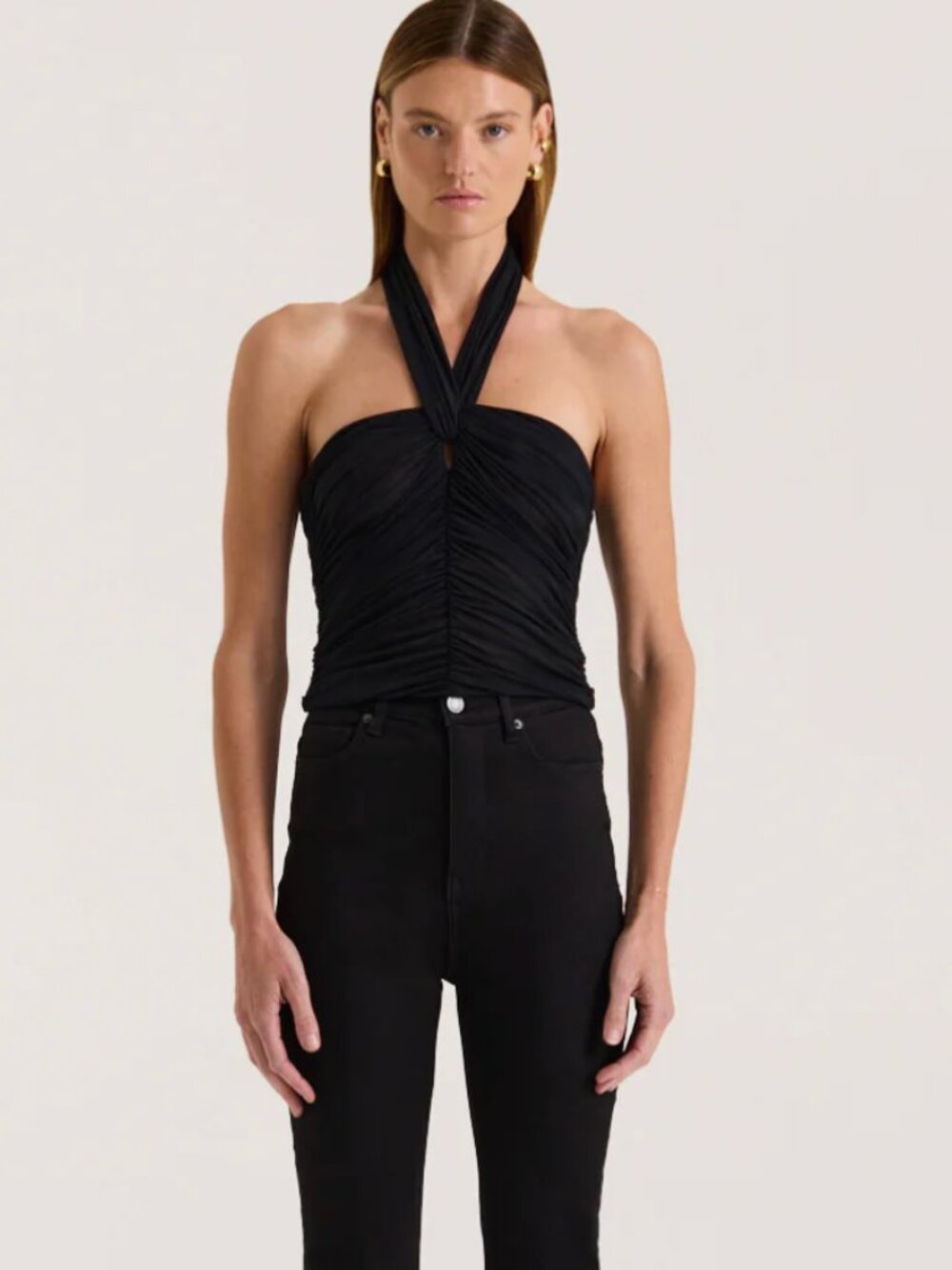 HENNE Raveena Mesh Halter Top - Picture 3 of 7